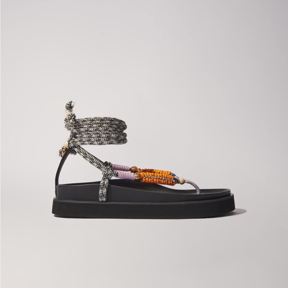 NWT Maje Beaded Platform Sandals
